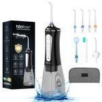 H2ofloss Water Flosser for Teeth Cordless, Rechargeable Oral Irrigator Dental 300ML Electric Tooth Flosser with 5 Modes 6 Jets for Teeth Braces Cleaning, Home/Travel Use