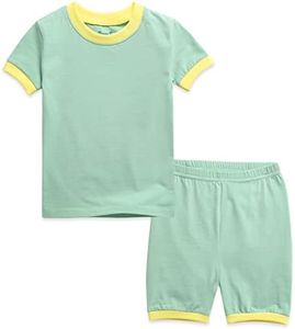 VAENAIT BABY Infant Toddler Junior Pajamas Cotton Summer Short Pjs 2pcs Set Macaron LightGreen JM