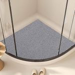 Corner Shower Mat 60x60cm for Inside Shower, Loofah Sector Bath Mat Non Slip Anti Mould for Bathroom Floor(Grey)