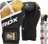 RDX Boxing Gloves EGO, Sparring Muay Thai Kickboxing Pro Heavy Training, Maya Hide Leather, Ventilated Palm, Long Wrist Support, Punching Bag Pads Workout, MMA Gym Fitness, Men Women 8 10 12 14 16oz