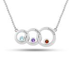 Personalised 925 Sterling Silver Name Necklace for Women |Customized Family Circle Engraved Name Message Pendant for Girls | Custom Jewellery Gift for Anniversary, Wedding, Birthday