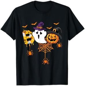 Boo Halloween Bitcoin Fantôme Sorcière Déguisement Enfants T-Shirt