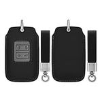 kwmobile Key Cover Compatible with Renault 4 Button Car Key Smart Key (only Keyless Go) - Key Fob Cover - Faux Leather/Suede - Black/Grey