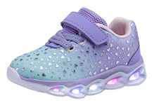 COODO Toddler Boys Girls Light Up Shoes Little Kids Flashing Led Sneakers, Lilac, 8 Toddler