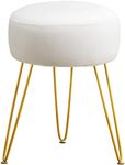 LUE BONA Vanity Stool, White Vanity