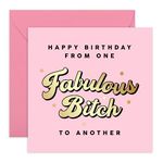 Central 23 - Funny Birthday Card for Her - 'One Fabulous B**** To Another' - Rude Birthday Card for Her - Sister Birthday Card - Best Friend Birthday Card - Comes with Fun Stickers…