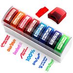 Newthinking Teacher Stamps, Colourful Self Inking Teacher Stamps for Marking, Reward Stamps Teacher Supplies School Teacher Gifts, 8 Pack