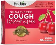 Herbion Naturals Sugar-Free Cough Lozenges with Natural Cherry Flavour, 18 Lozenges - Relieves Cough and Nasal Congestion; Soothes Sore Throat; For Adults and Children 12 years and above