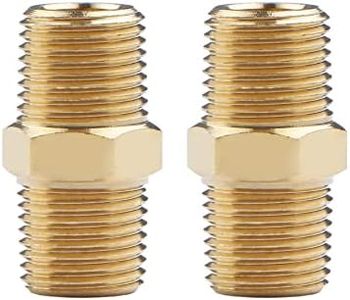 U.S. Solid Brass Pipe Fitting, Hex Nipple, 1/8" x 1/8" NPT Male Pipe Adapter(2 pcs)