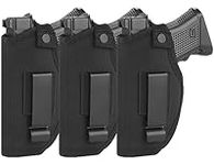 TACwolf 3pc Universal Right Left IWB OWB Holster Pouch for Inside Concealed Carry Holster for S&W M&P Shield for Glock 17 19 23 25 26 27 29 30 32 33 38 42 43 Springfield XD XDS Ruger