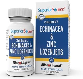 Superior Source Children's Echinacea & Zinc Lozenjets - Herbal Immune Support for Kids - Non-GMO & Gluten-Free - Peppermint - 60 MicroLingual Dissolvable Tablets
