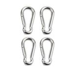 HOMPER 4pcs M8 Carabiner Hook - Heavy Duty 304 Stainless Steel Snap Hook, Carabiner Keychain Clips for Outdoor, Camping, Hiking