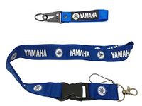 Estta 2pcs Blue Metal Keychain & 1pc Lanyard Motorcycles Scooters ATVS Side OutBoard Boats Car Truck Collection Gift Racing Speed Supersport Touring Motorsport Japan Fit Yamaha Accessories, Blue,