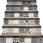 Mi Alma Peel and Stick Tile Backsplash Stair Riser Decals Tile Stickers Decals Home Décor Staircase Decal Tile Stickers Decals Pack of 24 Tiles 7''W x 7''L Each Tile (Tile Stair risers)