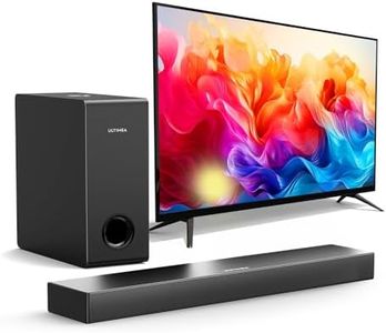 ULTIMEA Soundbar, 160W Soundbar TV con Subwoofer, Bassi Profondi Regolabili, 2.1 Canali Sound Bar per TV, Soundbar Bluetooth 5.3, Modalità di gioco EQ per PC, ARC/Optical/AUX/USB, Ultra Magro Nova S40