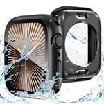 VEMIGON Waterproof Case for Apple Watch Series 11/10 46mm with Tempered Glass Screen Protector, Full Coverage Hard PC Bumper Back Frame, Protective Cover for iWatch - (S11/S10-46mm Black)