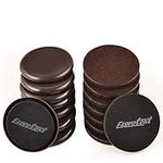 Ezprotekt Each 8 Pack 3.5 Inch Furniture Moving Slider & Felt Furniture Slider Pads, Furniture Glider for Carpet & Rug - Felt Furniture Glider for Hard Wood Floor Surfaces 89mm 16 Pack, Round Brown