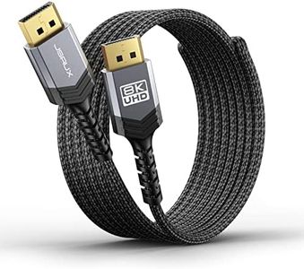 JSAUX DisplayPort Cable 1.4 5-Pack 10ft | 8K DP Cable High Speed Display Port Cord | 8K@60Hz, 4K@144Hz, 2K@240Hz, HDR 10, 32.4Gbps, FreeSync, G-Sync Compatible for Gaming Monitor Graphics PC-Grey
