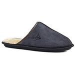 Mens Dunlop Slippers New Slip On Shoes with Memory Foam (10 UK, Charcoal)