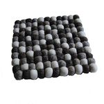 Maharanis Fairtrade Felt Coaster Pot Coaster Pebble Natural Light 22cm Square Handmade Pure Wool Heat Resistant