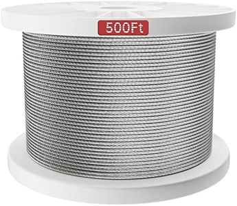 Muzata 500 ft 1/8" Stainless Steel Cable T316 Wire Rope for 1/8" Cable Railing System Deck Cable Railing Aircraft Cable Railing Hardware 7x7 Strands Indoor Outdoor DIY Balustrade Hanging WR02 WP1