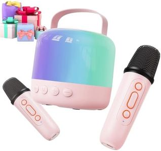 Siaca Karaoke Machine Kids, Mini Karaoke Machine with 2 Wireless Microphone for Kids, Birthday Gift Karaoke Microphone Kids Toys for Girls and Boys 2, 3, 4, 5, 6, 7, 8, 9, 10+ Year Old