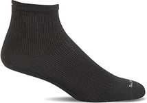 Sockwell Women's Plantar Ease Quarter II Relief Solutions Sock, Black Solid - M/L