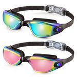 NSSIW Goggles-Kids-Swim Kids Swimming Goggles : Anti Fog Kids Goggles with UV400 and No Leak 2 Pack Age 8-14