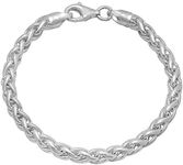 5mm Solid .925 Sterling Silver Braided Wheat Chain Bracelet, 9 inches