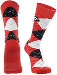 TCK Georgia Bulldogs Argyle Dress Socks (Red/Black/White, Large)