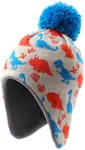 Tough Headwear Kids Winter Hat - Kids Beanies Boys & Girls, Ear Flaps Hat for Kids Dinosaur Small