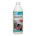 HG Drain & Plug Unblocker Gel, Effective Drain Unblocker, Drain Cleaner & Sink Unblocker, Drain Clog Remover & Toilet Unblocker, Heavy Duty Sink & Plug Hole Treatment - 1 Litre