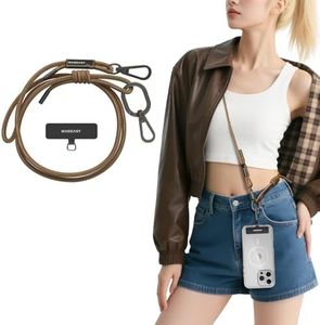 MAGEASY Universal Cell Phone Lanyard - Anti-Theft Rope Crossbody Phone Strap for iPhone 16 Pro Max & Most Smartphones, for Men & Women | 6mm Khaki