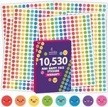 Decorably Happy Face Stickers for Kids - 10,530 Small Stickers for Kids Reward Chart, 45 Sheets of Sticker Chart Stickers, Sticker Chart Stickers, Mini Stickers for Kids, Tiny Stickers for Kids