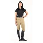 TuffRider Women's Ribb Knee Patch Breeches (Regular), Black, 28