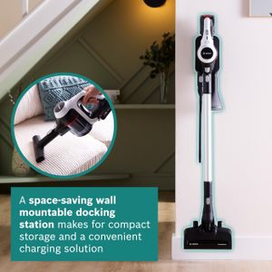 Bosch Unlimited 6 Cordless Stick Vacuum – Lightweight, 2 Batteries, White