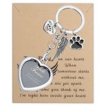 FEELMEM Pet Memorial Gift Paw Prints Keychain Pet Sympathy Gift Pet Remembrance Photo Frame Keychain (Paw Prints-ky)