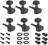 Musiclily 6-in-line Sealed Guitar Tuning Pegs Tuners Machine Heads Set for Strat/Tele Electric Guitar,Black