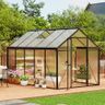 6 x 10 ft Greenhouse, Greenhouses for Outside, Polycarbonate Greenhouse with Aluminum Frame, Lockable Door and Ajustable Roof Vent for Backyard, Green Houses for Outside Garden Backyard, Patio