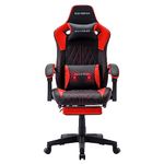 Gaming Chairs for Adults - Gamer Chair, High Ergonomic Office Computer Recliner Massage Lumbar Comfortable Leather Game Reclining Swivel Racing Recliner with Footrest