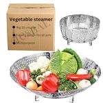 Stainless steel Big 30cm Folding Vegetable Steamer Basket Collapsible Steamer basket for vegetable Cooking, fish and baby food steamer, Big and Expandable Fit Various Size Pot (5' to 12')