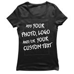 lepni.me Women's T-Shirt Make Your Own Personalised Design with Favorite Photo or Custom Text (M Black Multi Color)