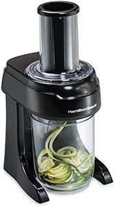 Hamilton Beach 3-in-1 Electric Vegetable Spiralizer for Veggie Noodles, Zoodle Maker & Slicer With 3 Cutting Cones for Spaghetti, Linguine, and Ribbons, 6-Cups, Black (70930)