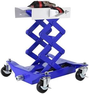 450 LBS Low Profile Transmission Jack - Heavy-Duty Auto Repair Lift with 7-23 Inch Height Range, 2M Safety Straps & 4 Brake Wheels for Safe, Smooth Repairs - Blue