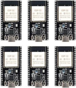 6 Pieces of ESP32-DevKitC-32 Development Board modules(ESP-32D,ESP-32 CP2012 USB C with 38 pins),Supporting STA/AP/STA+AP, with WiFi+Bluetooth Dual-core and Type-C Interface.