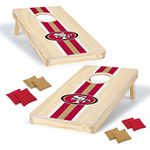 Wild Sports NFL Football San Francisco 49ers 1' x 2' Travel Size Solid Wood Cornhole Set with Direct Print HD Team Graphics – Great Gift for Any Sports Fan! Bean Bag Toss Family Games for Outdoor Play