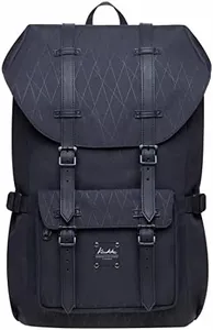 KAUKKO Laptop Travel Backpack Outdoor Casual Rucksack Fits 15.6 Inch Laptop(18-Black)