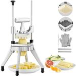 VEVOR Commercial Vegetable Fruit Chopper 3/8″ Blade Heavy Duty Professional Food Dicer Kattex French Fry Cutter Onion Slicer Stainless Steel for Tomato Peppers Potato Mushroom, Sliver