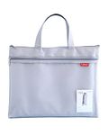 A4 Document Bag Zip Bag Nylon Mesh Bag Waterproof Double Zip Small Labels Student Office Supplies Travel Bag Grey