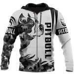 Men Casual 3D Print Hoodie Pitbull Dog Pullover Sweatshirt Women Harajuku Unisex Zip Up Jacket Fashion Streetwear